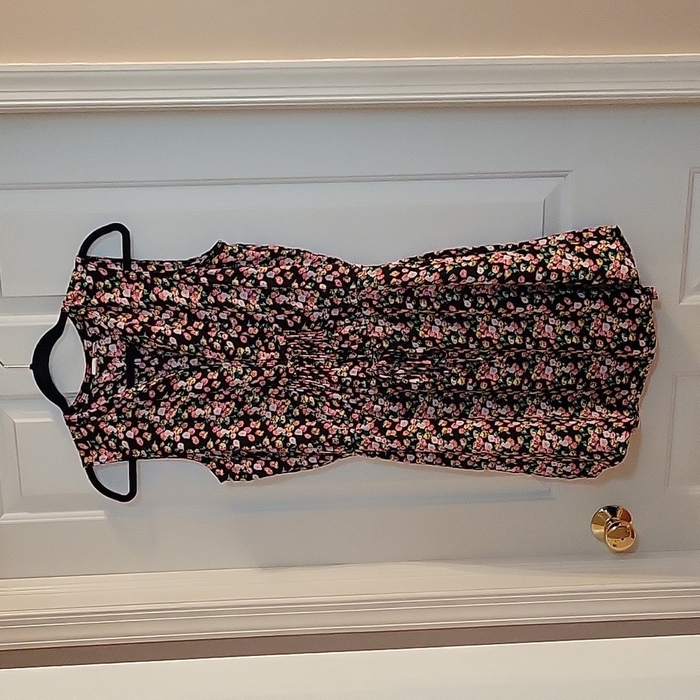 Gap navy pink floral tank dress small